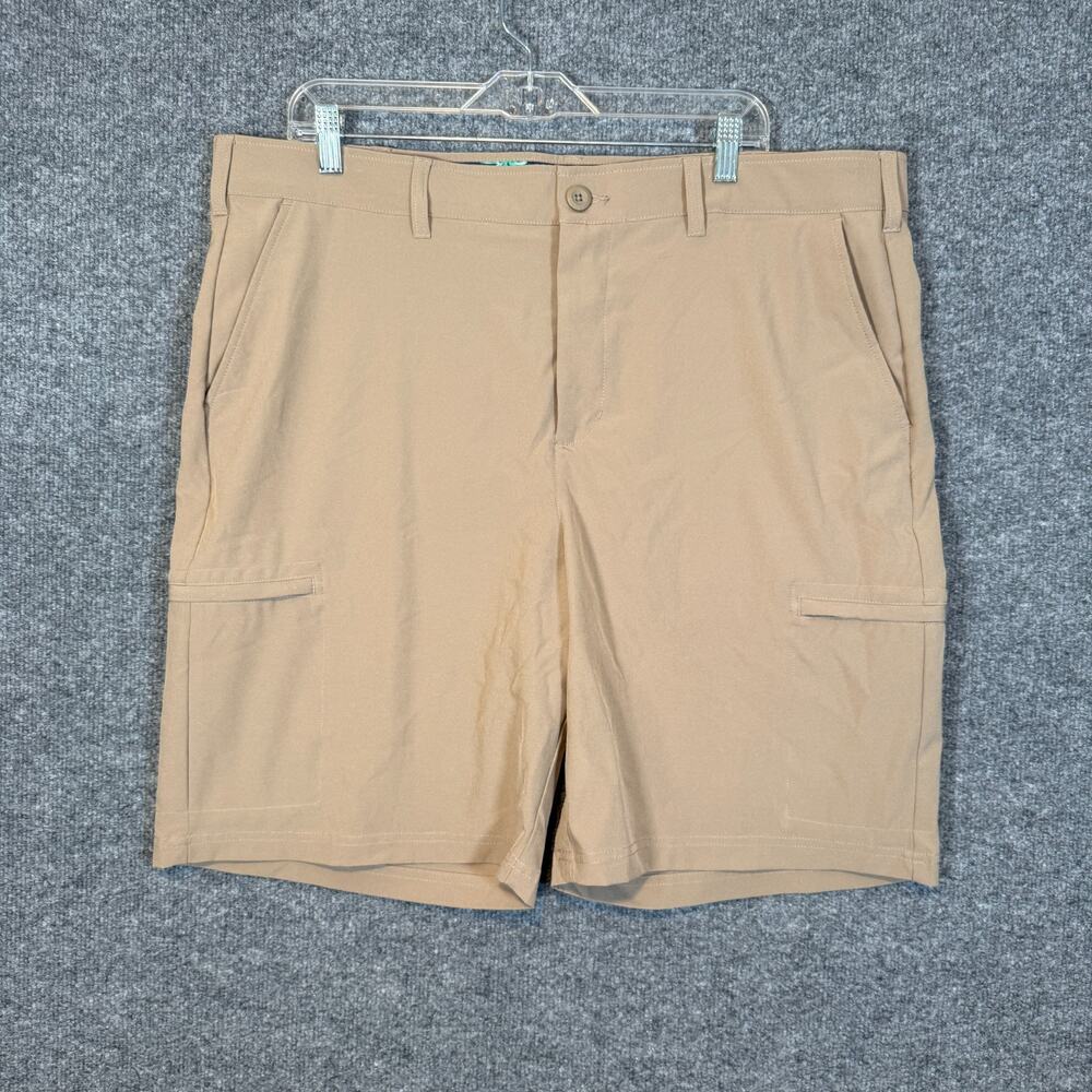 Birdie Bound Shorts Mens 40 Beige Khaki Chino Performance Stretch Golf Shorts